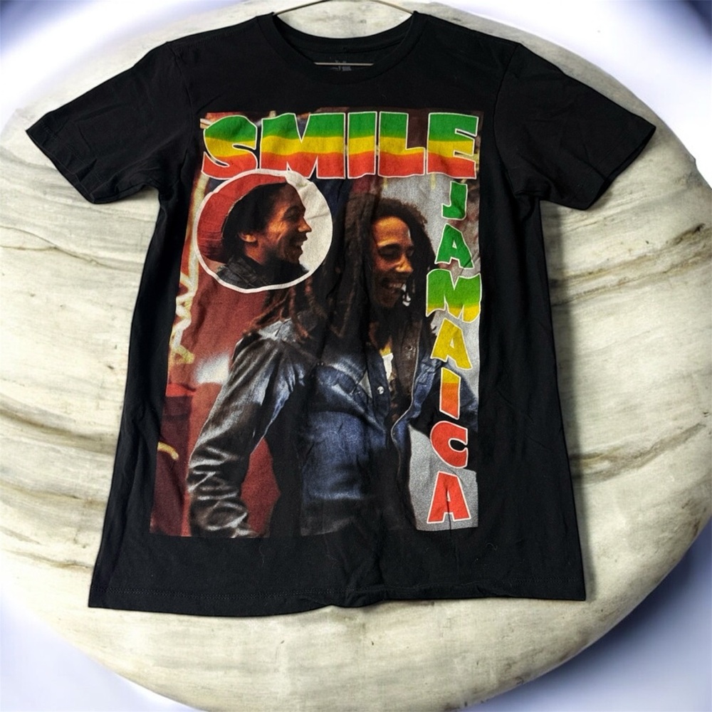 Bob Marley - Zion Rootswear Black - Smile Jamaica T-Shirt - Very rare!